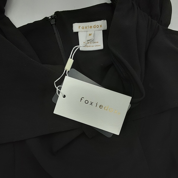 FOXIEDOX Off The Shoulder Black Jumpsuit Size M - Picture 7 of 7